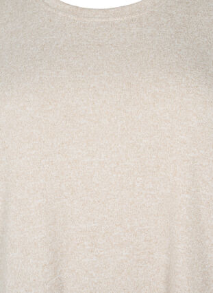 Bluse med korte pufærmer, Natural Mél, Packshot image number 2