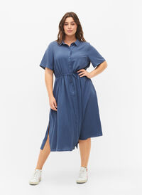 Skjortekjole med korte ærmer, Vintage Indigo, Model