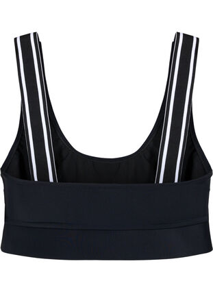 Bikini top med stribede skulderstropper, Black, Packshot image number 1