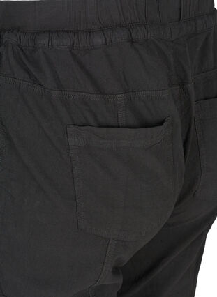 Løse cargobukser i bomuld, Black, Packshot image number 3