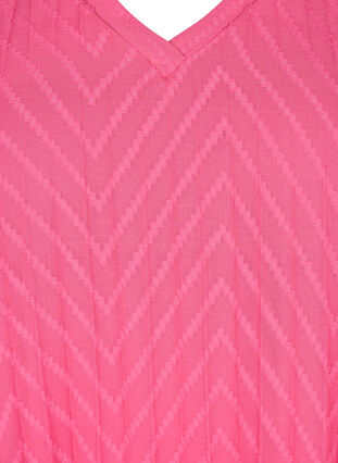 Kortærmet kjole med struktur, Shocking Pink, Packshot image number 2