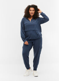 Sweatpants med cargolommer, Insignia Blue Mel. , Model