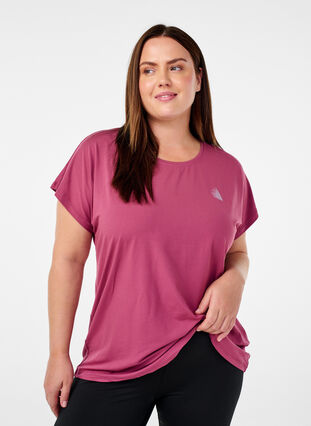 Ensfarvet trænings t-shirt, Violet Quartz, Model image number 0