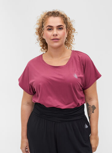 Ensfarvet trænings t-shirt, Violet Quartz, Model image number 0
