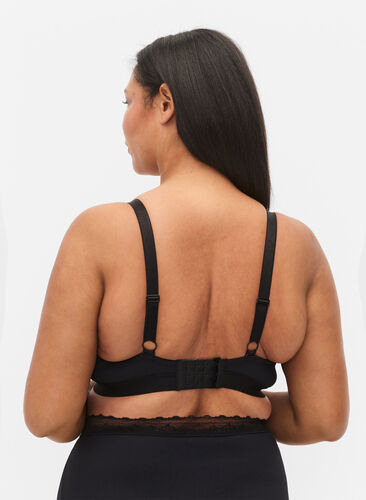 Rib bh med blonder, Black, Model image number 1