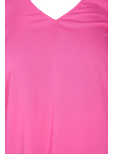 Kortærmet bluse i viskose, Fuchsia Purple, Packshot image number 2