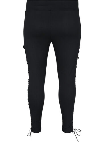 Leggings med snøre, Black, Packshot image number 1