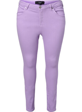 Højtaljede Amy jeans med super slim fit, Lavender, Packshot image number 0