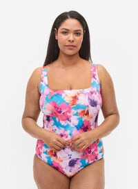 Badedragt med print, Pink Flower, Model