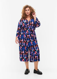 Løse culotte bukser i viskose, Colorful Animal, Model