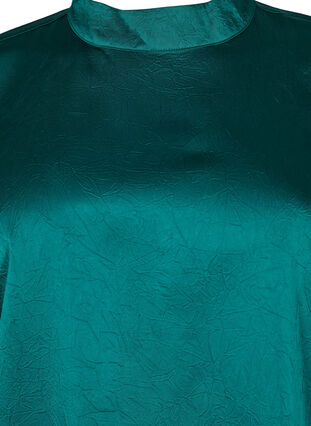 Bluse med 3/4 ærmer og kinakrave, Evergreen, Packshot image number 2