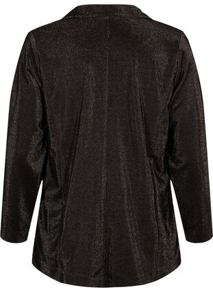 Blazer med glitter og knaplukning, Black w. Lurex, Packshot image number 1
