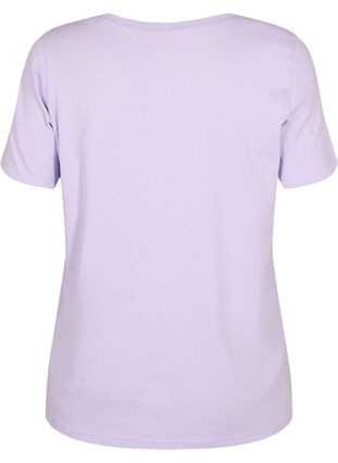 Kortærmet bomulds t-shirt med tryk, Lavender W. Love, Packshot image number 1
