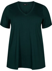 Bomulds t-shirt med v-hals 
