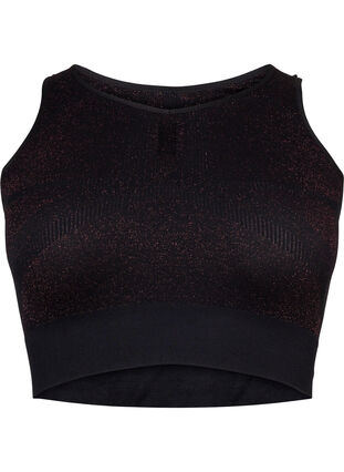 Seamless sports bh med glitter, Black w. RoseGold L., Packshot image number 0