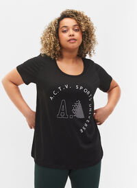 Trænings t-shirt med print, Black A.C.T.V, Model