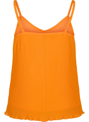 Plisseret ærmeløs top, Orange, Packshot image number 1