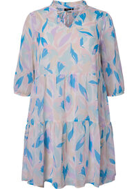 Tunika med blomsterprint og lurex