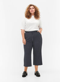 Løse bukser med 7/8 længde, Navy Blazer Stripe, Model