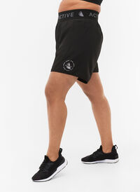 Trænings shorts med baglomme, Black, Model