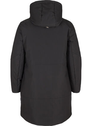 Vinterjakke med justerbar talje, Black, Packshot image number 1