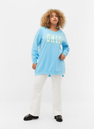Lang sweatshirt med tekstprint, Baltic Sea, Model image number 2