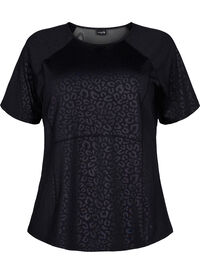 Trænings t-shirt med print og mesh