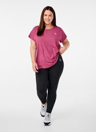 Ensfarvet trænings t-shirt, Violet Quartz, Model image number 2