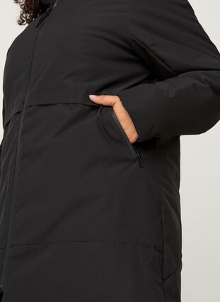 Vinterjakke med justerbar talje, Black, Model image number 2