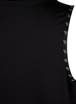 Ensfarvet træningstop, Black, Packshot image number 3
