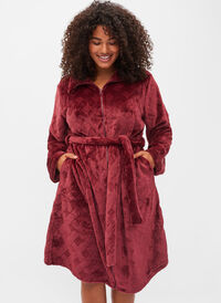 Morgenkåbe med lynlås og lommer, Rose, Model