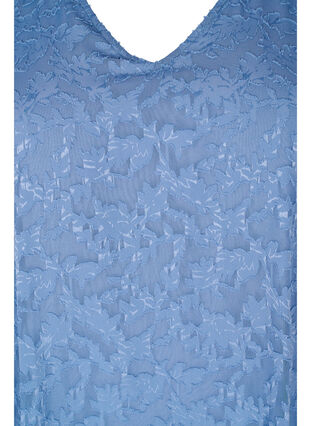 Kortærmet kjole med struktur, Coronet Blue, Packshot image number 2