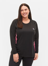 Skiundertrøje med kontraststribe, Black w. Sea Pink, Model