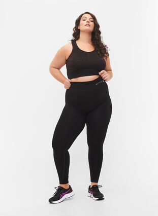 Seamless sports bh med glitter, Black w. RoseGold L., Model image number 2
