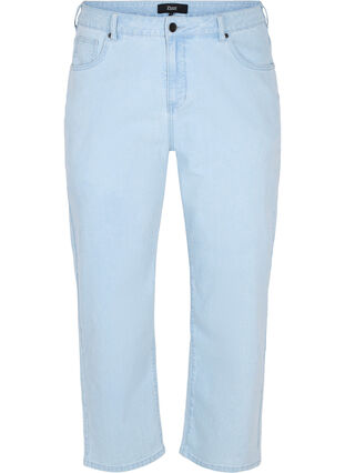 Straight fit Vera jeans med ankellængde, Light blue denim, Packshot image number 0