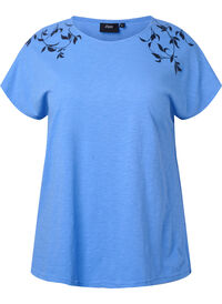 Bomulds t-shirt med blad print