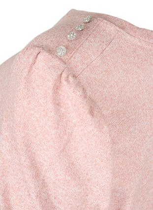 Bluse med korte pufærmer, Old Rose Mél, Packshot image number 3
