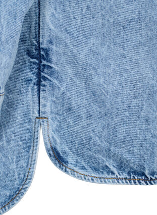 Løstsiddende denimjakke med knapper, Light blue denim, Packshot image number 3
