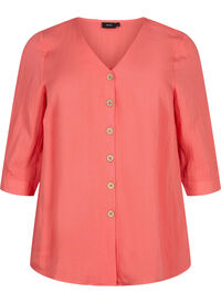 Viskose bluse med knapper og v-hals