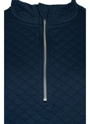 Quiltet sweatshirt med lynlås, Navy Blazer, Packshot image number 2