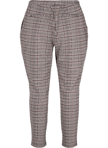 God følelse Vittig Voksen Cropped Maddison bukser med ternet mønster - Brun - Str. 42-60 - PlusLet