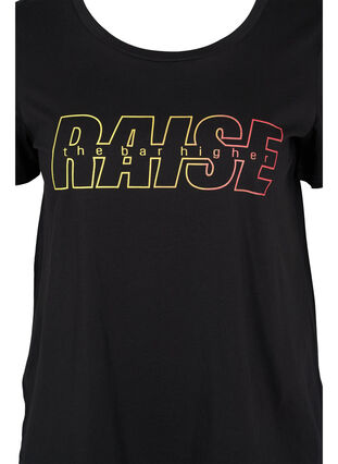 Trænings t-shirt med print, Black w. Raise, Packshot image number 2