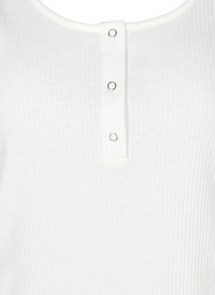 Top med rund hals i ribkvalitet, Bright White, Packshot image number 2