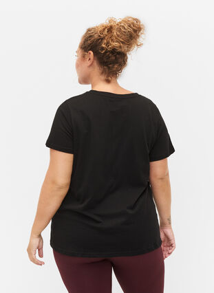 Bomulds trænings t-shirt med tryk, Black w. No. 10, Model image number 1
