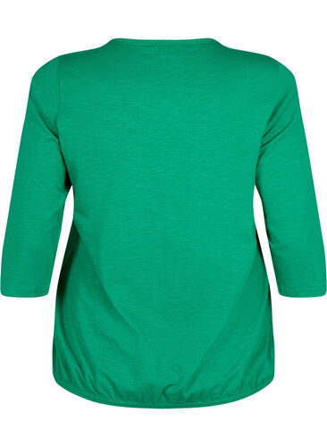 Bomuldsbluse med 3/4 ærmer, Jolly Green, Packshot image number 1