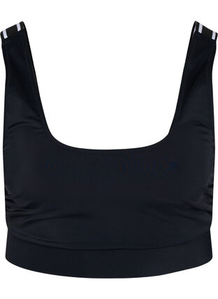 Bikini top med stribede skulderstropper, Black, Packshot image number 0