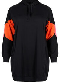 Sweatkjole med colorblock og lommer