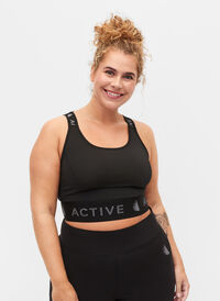 Sports bh med tekstprint , Black, Model