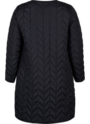 Quiltet jakke med knapper, Black, Packshot image number 1