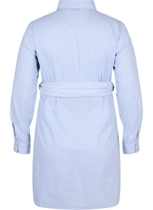 Graviditets skjortekjole i bomuld, Blue Stripe, Packshot image number 1